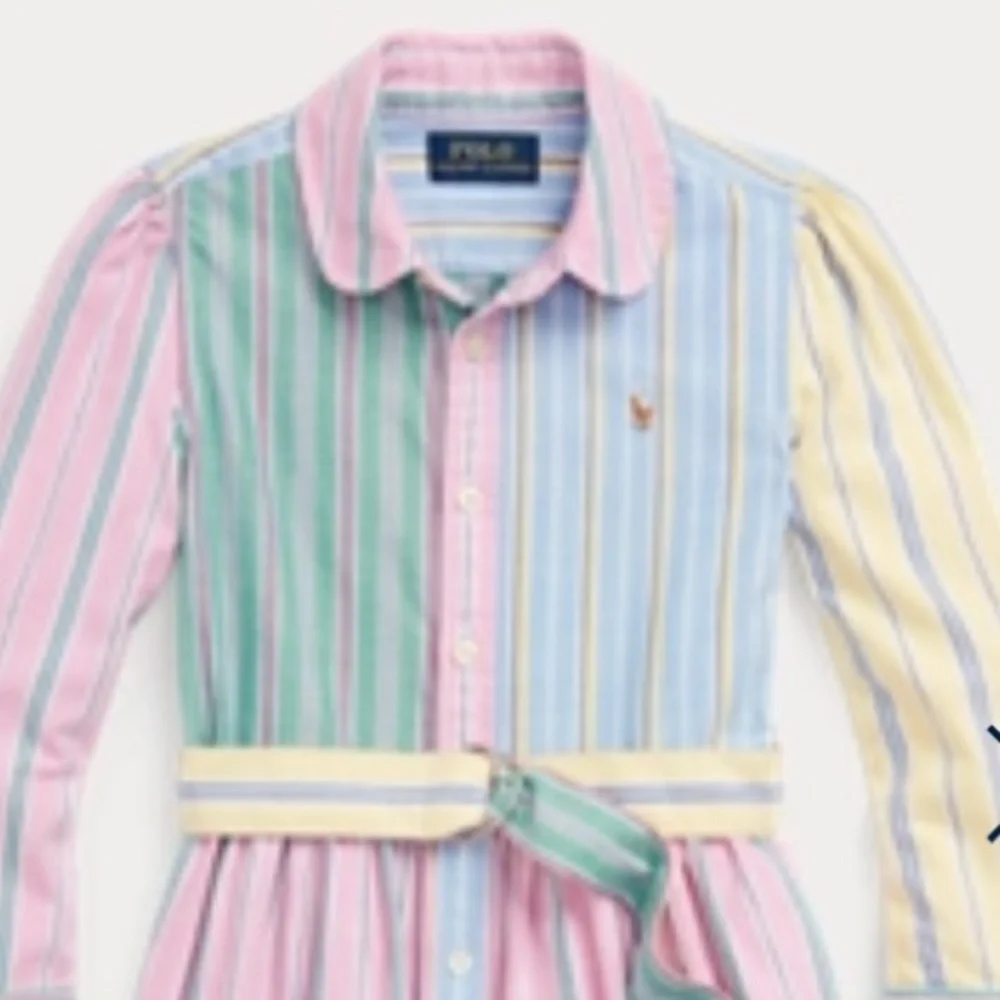 🆕 Polo Ralph Lauren Belted Cotton Oxford Fun Shirtdress, 6x - Picture 4 of 10